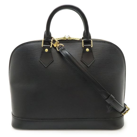 Louis Vuitton Epi Alma Handbag 2WAY Shoulder Bag Leather Noir Black Black Gold - Picture 1 of 8
